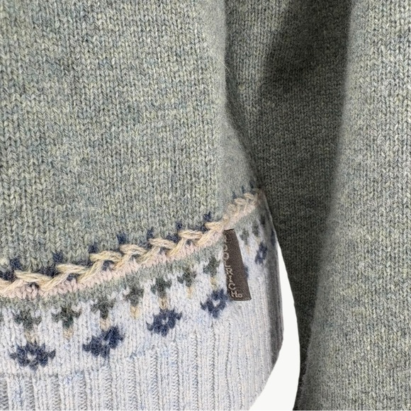 Vintage Y2K Woolrich 100% Lambs Wool Zip Fair Isle Sweater | Sz Medium | Green - Picture 12 of 16